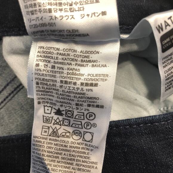 Levi's classic straight dark wash jeans ankle stretchy casual denim Size 12 - Picture 6 of 7